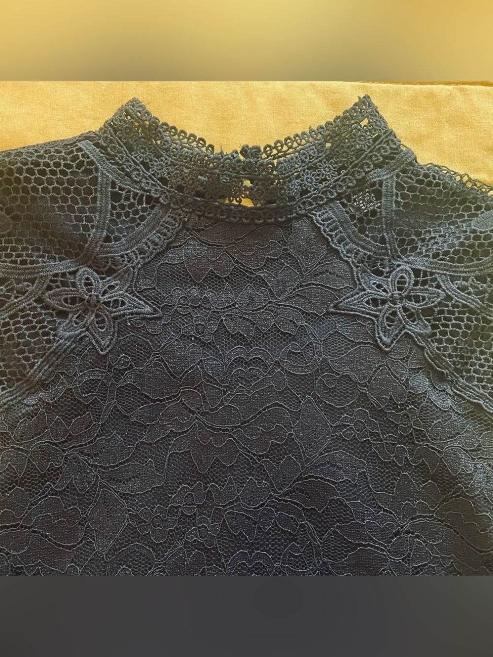Crochet Lace Whimsygoth Victorian Dainty Sleeveless High Neck Blouse XS